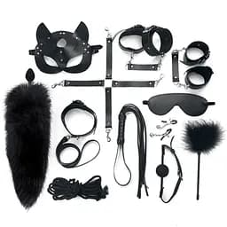 Набор Art of Sex - Maxi BDSM Set Leather, 13 предметов, натуральная кожа, Черный