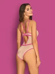 Боді Obsessive Nudelia L/XL рожевий - мініатюра 4