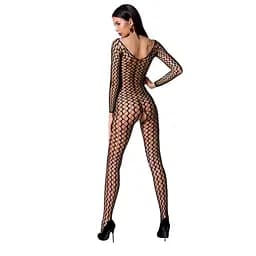 Бодістокінг Passion BS068 комбінезон велика сітка довгий рукав S/M/L black - мініатюра 4