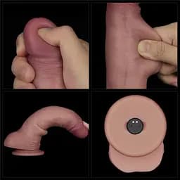 Реалістичний вібратор Vibrating Sliding Skin Pro II тілесний - мініатюра 7