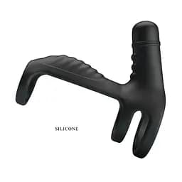 Насадка на пеніс з вібрацією Pretty Love Vibrating Penis Sling 11.5 см чорний - мініатюра 4