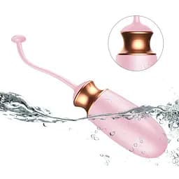 Віброяйце Vibrating Silicone Love Egg Pink, USB, 10 Function, Heating, Voice Control - мініатюра 6