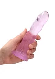 Фалоімітатор RealRock Crystal Clear 7" 18 см (рожевий) - мініатюра 8