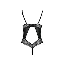 Боді з еко-шкіри та мережива Passion Loona Body black L/XL - мініатюра 4