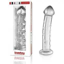 Скляний фалоімітатор LoveToy Glass Romance 18 см (прозорий)