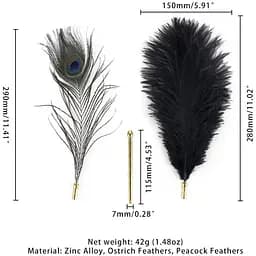 Лоскітка Lockink Sevanda Natural Peacock Flirting FeaTher Tickler, перо павича - мініатюра 5