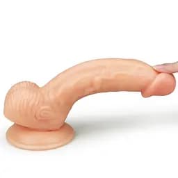 Фалоімітатор реалістичний LoveToy The Ultra Soft Dude 20 см тілесний - мініатюра 11