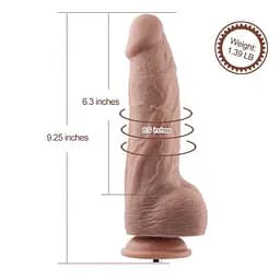 Гнучкий фалоімітатор для секс-машин Hismith 9.25″ Silicone Dildo, система KlicLok - мініатюра 4
