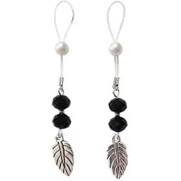 Сексуальні прикраси для сосків з листочком Art of Sex Nipple Jewelry Leaf, Чорний