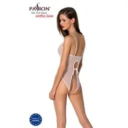 Боді з ажурним декором та відкритим кроком Passion Ursula Body white L/XL - мініатюра 2