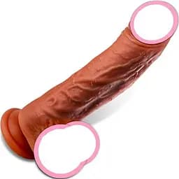 Вібратор вагінальний Bioritmlab силіконовий 8 швидкостей для жінок 18 см коричневий