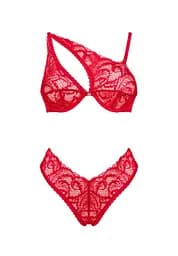 Комплект білизни Obsessive Atenica XS/S червоний - мініатюра 5