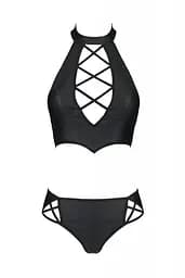 Комплект з екошкіри Passion Nancy Bikini black 4XL/5XL - мініатюра 3