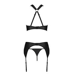 Сітчастий набір: бюстгальтер із халтером Passion Amanda Set black L/XL - мініатюра 6
