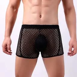 Труси чоловічі спокусливі боксери еластичні в сітку Clever Menmode XL чорні