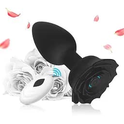 Силікональний анальний корок Rose чорний — Анальні іграшки