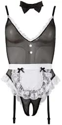 Костюм покоївки Cottelli Collection Costumes Maid Body M чорний - мініатюра 3