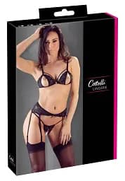 Комплект білизни Cottelli Lingerie Lace Suspender, M (чорний) - мініатюра 6