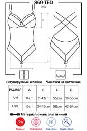 Боді Obsessive 860-TED-1 (Чорний, L/XL) Obsessive 76086 96902 - мініатюра 5
