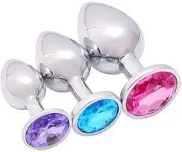 Набір металевих анальних пробок I’MCUM Metal Anal Plug Set Розмір S-M-L Сріблястий 3 шт (7970379617702) (IM-MPlugSet_3pcs)