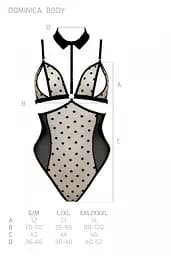 Боді з відкритими грудьми Passion DOMINICA Body XXL/XXXL beige комір-чокер корсет - мініатюра 8