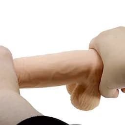 Фалоімітатор Baile Sliding Skin Bendable 7.6'' 19.4 см тілесний - мініатюра 8