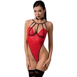 Боди с высоким вырезом бедра AKITA Body red - Passion Exclusive L/XL