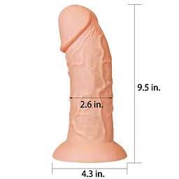 Реалістичний фалоімітатор King-Sized Curved Dildo тілесний - мініатюра 3