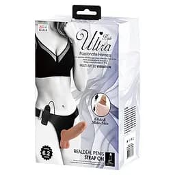 Страпон з вібро BAILE-Ultra Passionate Harness Realdeal Penis 6.2'' Brown Baile BW-022064Z 99165 - мініатюра 4