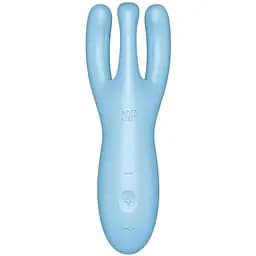 Кліторальний смарт вібратор Satisfyer Threesome 4 Blue із трьома пальчиками