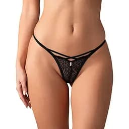 Трусики-стрінги Obsessive Iliosa L/XL (чорний)