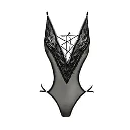 Боді монокіні з декольте Passion ERZA Body black L/XL - мініатюра 3