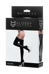 Панчохи Glossy Eliza wetlook XL (чорний) - мініатюра 4