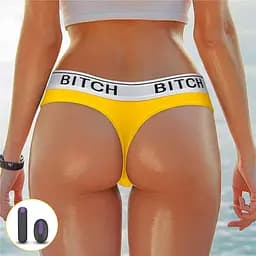 Трусики Lovetoy Ingen Bitch Vibrating Panties М жовтий - мініатюра 4