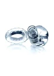 Ерекційне кільце Boss Series Rabbit Vibro Cock Ring 7.5 см прозорий - мініатюра 4