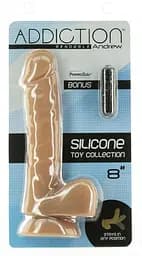 Гнучкий фалоімітатор Addiction - ANDREW 8″ Silicone Dong - Caramel, віброкуля в подарунок - мініатюра 6