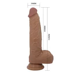 Вібратор на присоску PRETTY LOVE Jonathan 8,3 Light Brown, 3 функції вібрації Thrusting Wireles PRETTY LOVE BW-008111W 100611 - мініатюра 6