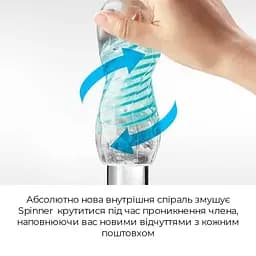 Мастурбатор Tenga Spinner 01 Tetra, динамічне обертання та інтенсивна текстура з тетраедрів - мініатюра 3