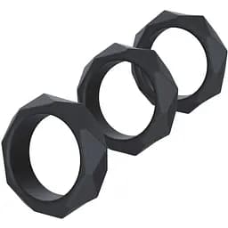 Набор эрекционных колец Hidden Desire Heavy C-Ring Set 3 шт (черный)