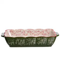 Форма для выпечки Vintage 28×17×5 (см) прямоугольная форма для выпекания в духовке с ручками Зеленый Yiwu HM05-10