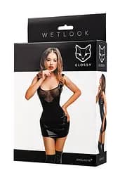 Міні-сукня Glossy Rimma wetlook XL (чорний) - мініатюра 8