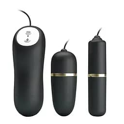Набір іграшок Pretty Love Double Vibro Bullet 2 шт. чорний - мініатюра 2