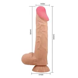 Вібратор Pretty Love Sliding Skin 9.4" Flesh - мініатюра 4