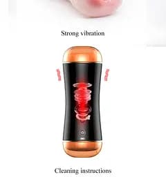 Мастурбатор Vibrating Mouth And Vagina Masturbator - мініатюра 8