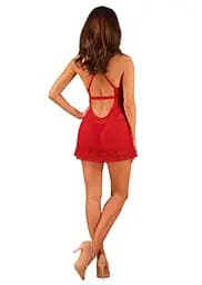 Сексуальний комплект Obsessive Lacelove babydoll thong XL/2XL червоний - мініатюра 4