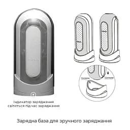 Вібромастурбатор Tenga Flip Zero Electronic Vibration White, змінна інтенсивність, розкладний - мініатюра 7