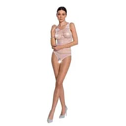Бодістокінг з доступом Passion BS086 white вертикальна сітка виріз на спинці One size - мініатюра 3