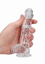 Фалоімітатор - Realrock Dildo 6" Transparent - мініатюра 5