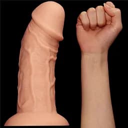 Реалістичний фалоімітатор King-Sized Curved Dildo тілесний - мініатюра 4