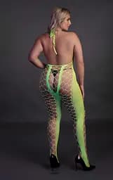 Бодістокінг Ouch! Bodystocking With Halterneck Green, XL/4XL - мініатюра 7